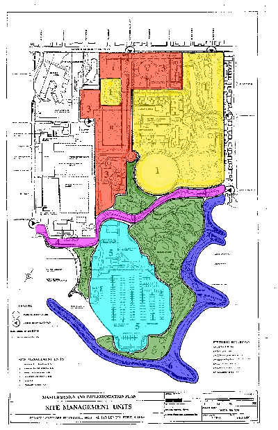 Lakeshore Grounds Site Management Units - colour coded